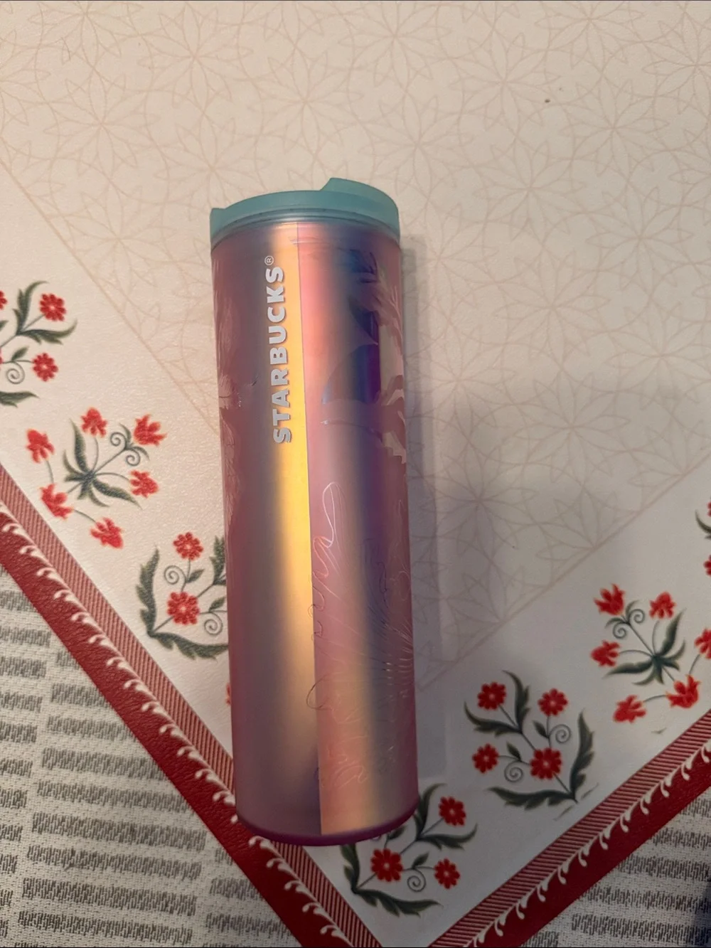 Starbucks Iridescent Rose Tumbler with Mint Lid new without tag
